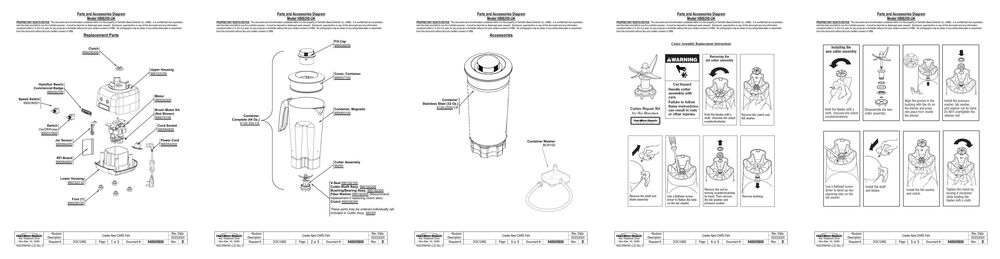 Diagram Diagram and Parts List for HBB250-UK  Hamilton Beach Blender